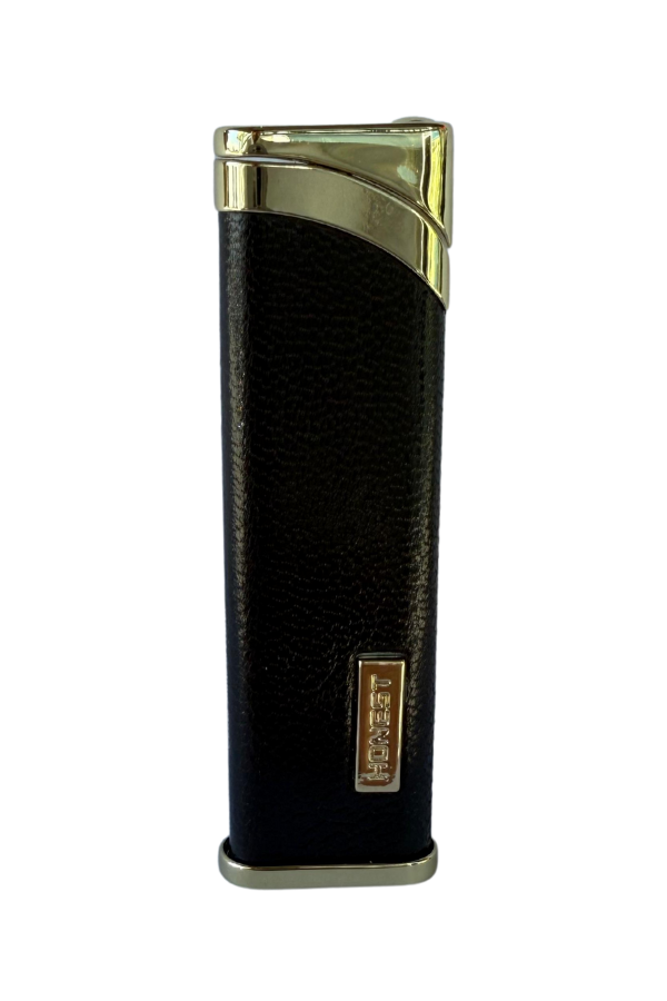 TR8666,Honest Tek Torch Pürmüz Deri İşlemeli Kahverengi Puro Çakmağı