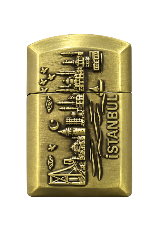 ACK027,Hunter Soft Flame İstanbul İstanbul Design Gold Çakmak