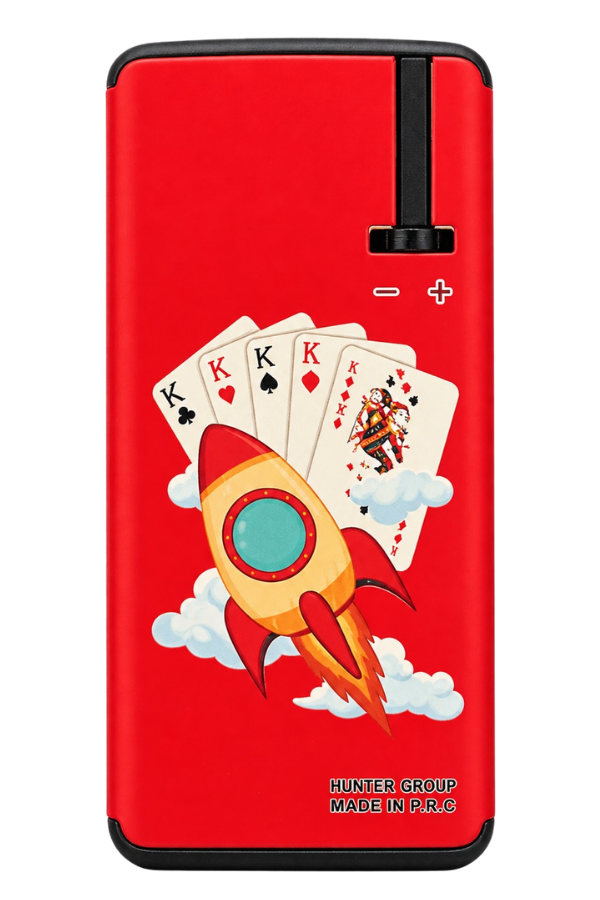 ACK048,Hunter Tek Torch Pürmüz Kırmızı İskambil Puro Çakmağı