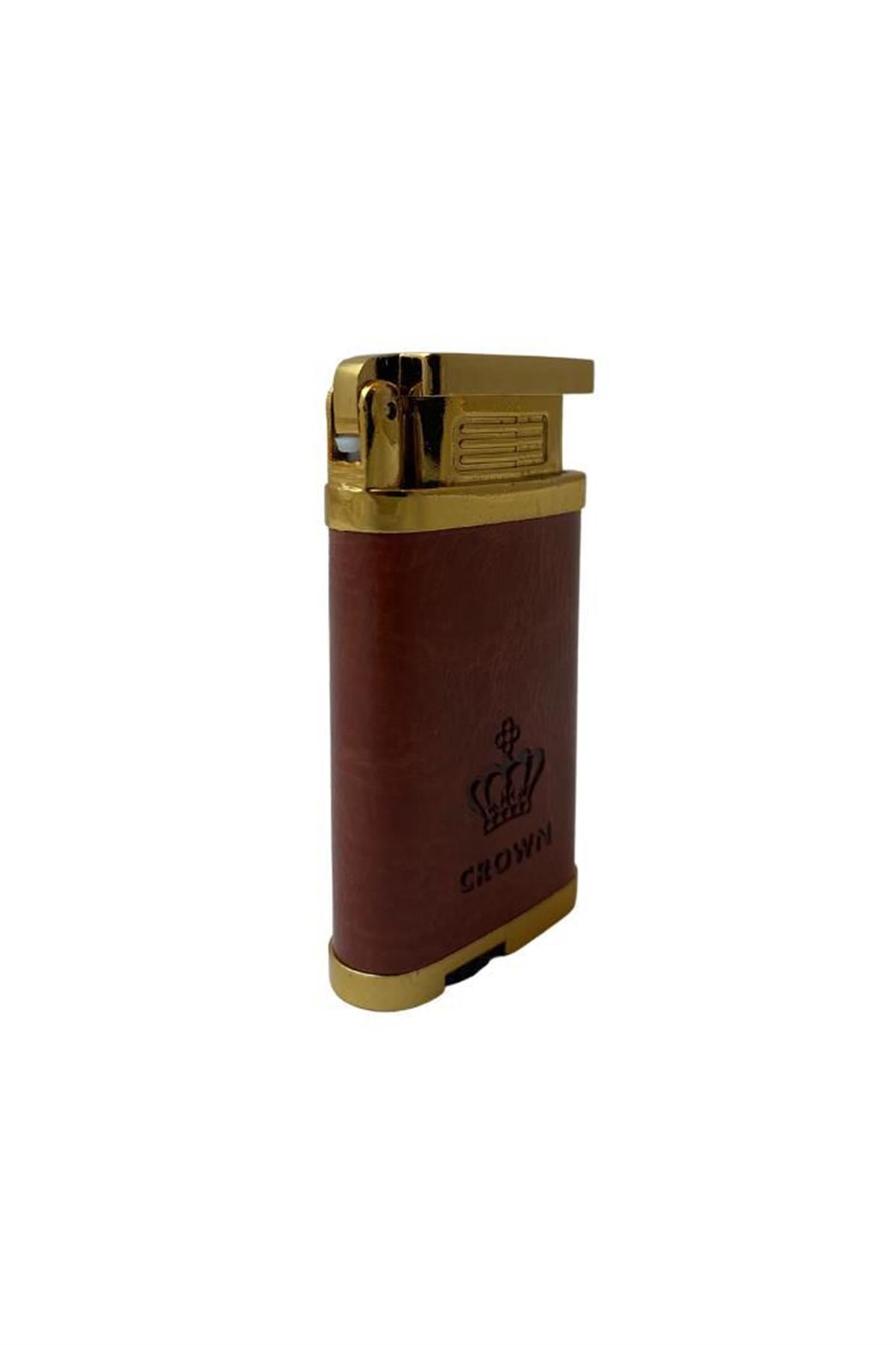 TR6376,Hunter Tek Torch Pürmüz Kahverengi/Gold Puro Çakmağı