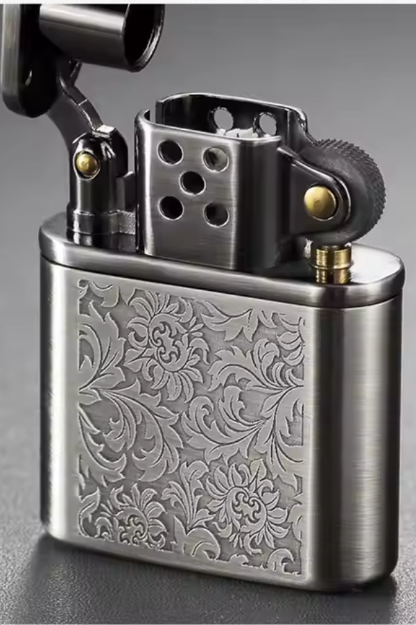TR8660,Jobon Tek Torch Pürmüz Gunmetal Metal İşlemeli Puro Çakmağı