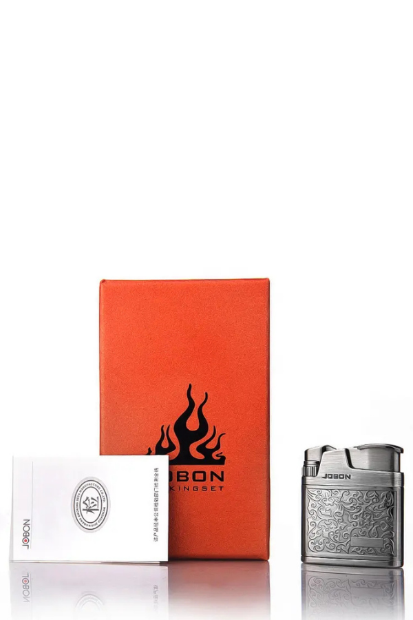 TR8660,Jobon Tek Torch Pürmüz Gunmetal Metal İşlemeli Puro Çakmağı