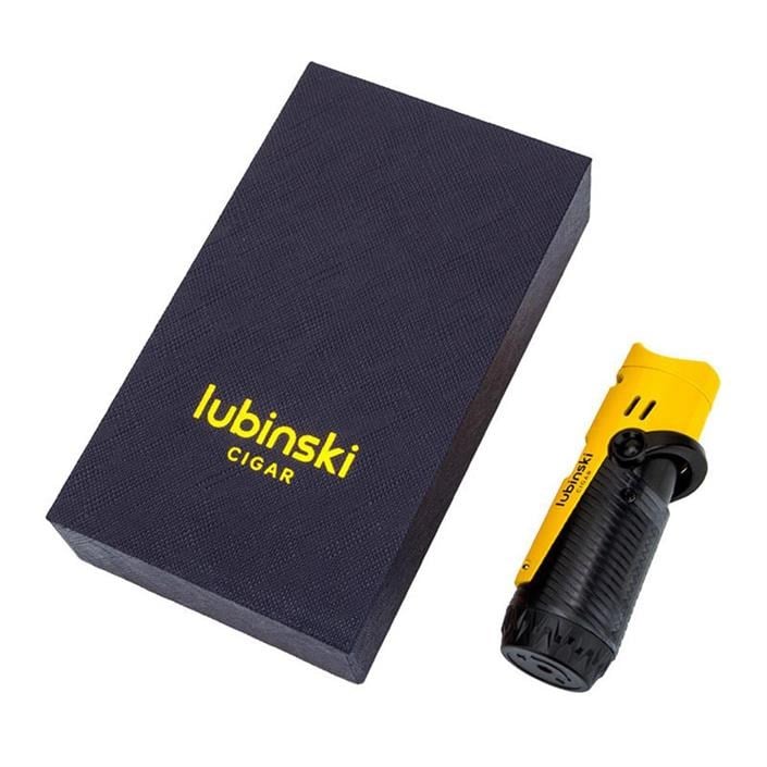 LB-169,Lubinski Lion İğneli + Delicili Tek Torch Puro Çakmağı Sarı