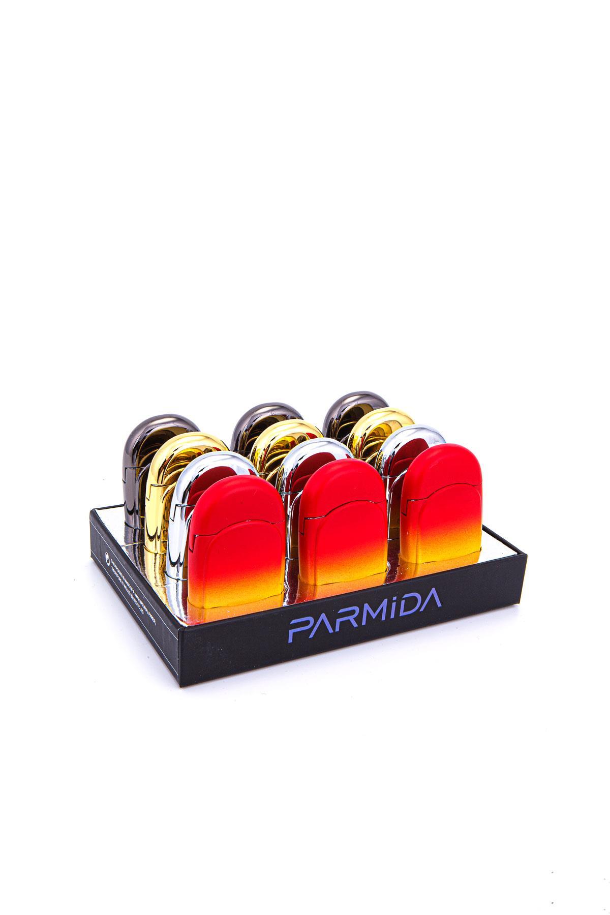 TR7283,Parmida Tek Torch Pürmüz Sarı-Kırmızı Metal Puro Çakmağı