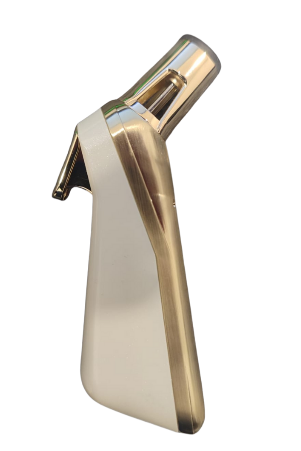 TR9211,Parmida Tek Torch Pürmüz Beyaz - Gold Metal Puro Çakmağı