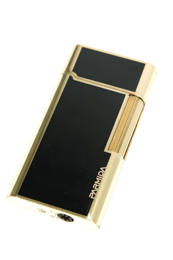 TR9476,Parmida Soft Flame Siyah Gold Metal Puro Çakmağı
