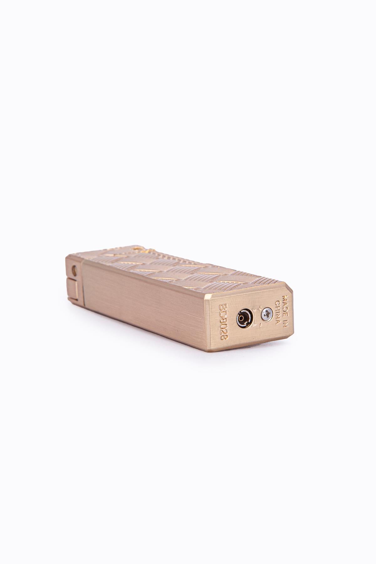 TR7215,Parmida Gold Düz İşlemeli Soft Flame Metal Çakmak