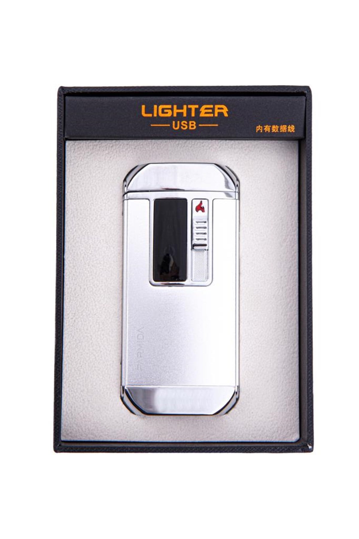TR4682,Parmida Gümüş Multifonksiyonel Çakmak (Tek Torch Puro Çakmağı, Elektrikli Çakmak, Powerbank, El Feneri)