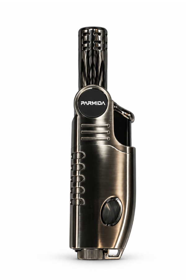 TR9655,Parmida Tek Torch Pürmüz Gunmetal Metal Puro Çakmağı
