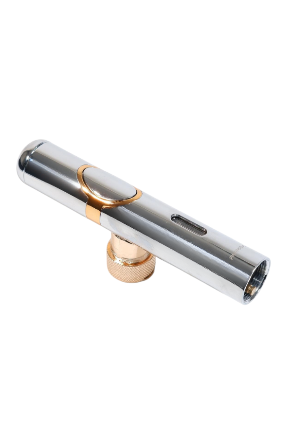 TR9519,Parmida Tek Torch Pürmüz Delicili Gümüş Metal Puro Çakmağı