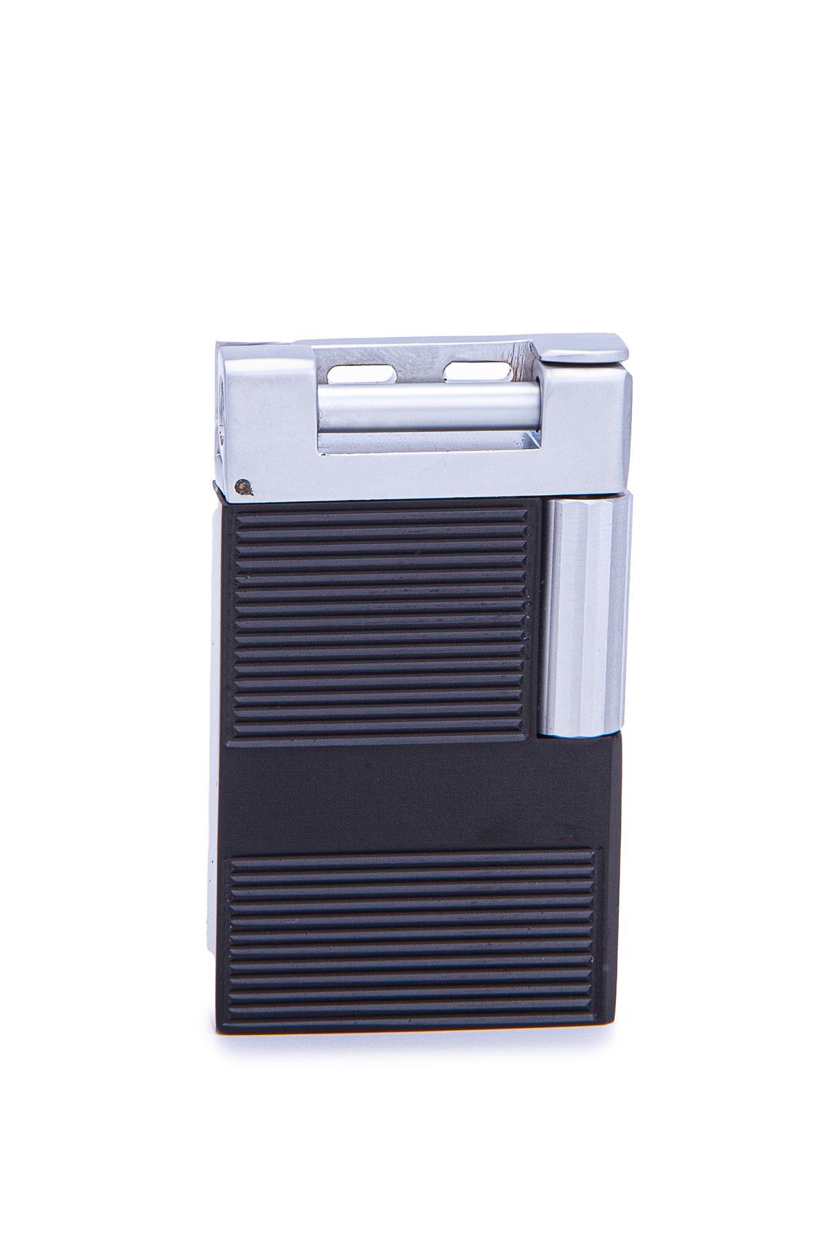 TR7275,Parmida Gümüş-Siyah Metal Soft Flame Çakmak