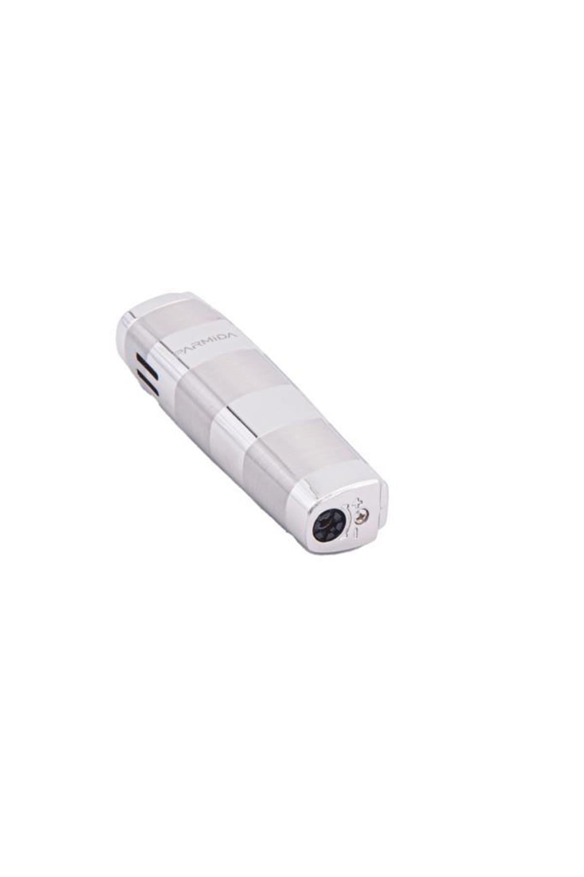 TR5974,Parmida Tek Torch Gümüş Puro Çakmağı