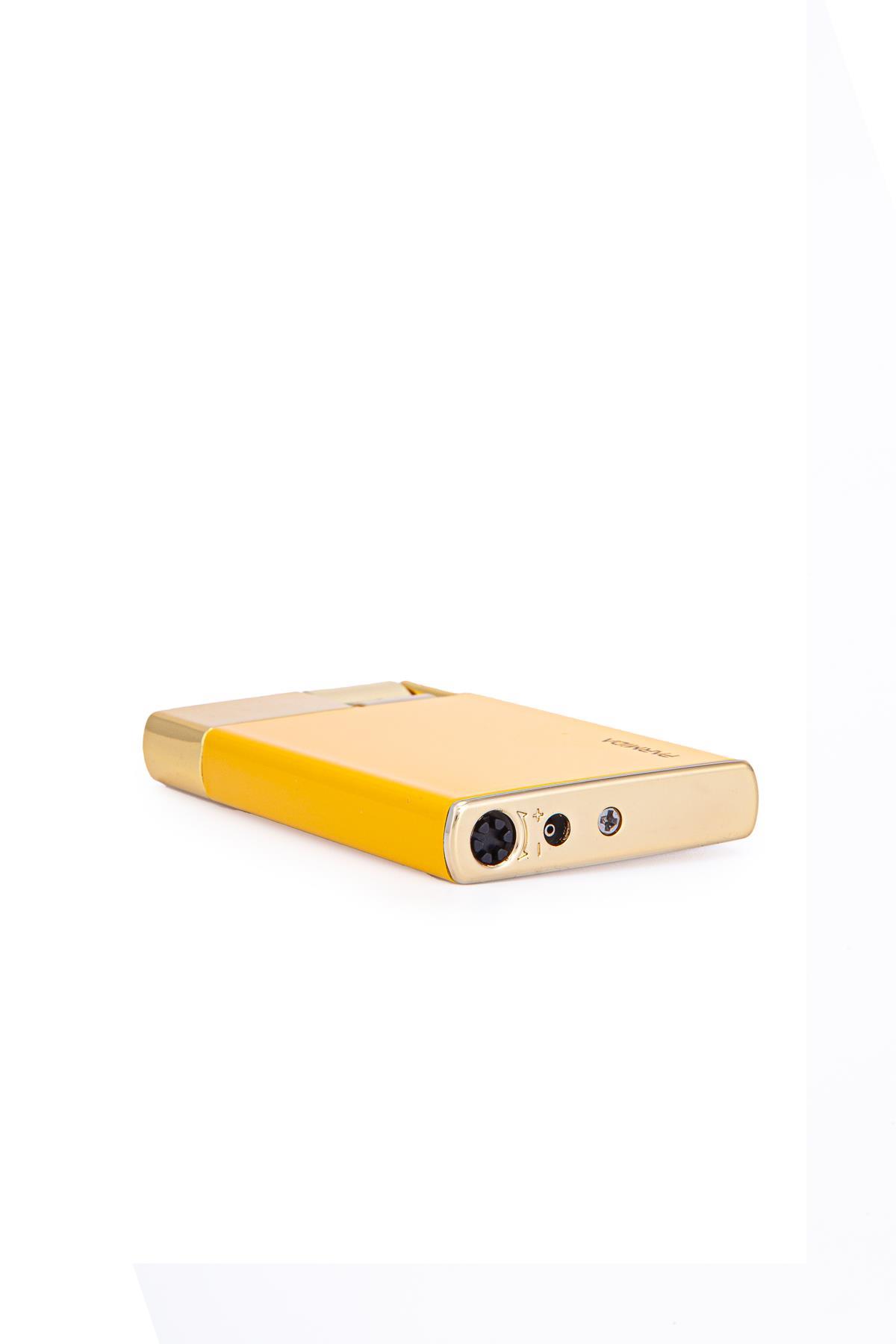 TR7250,Parmida Tek Torch Pürmüz Sarı-Gold Metal Puro Çakmağı