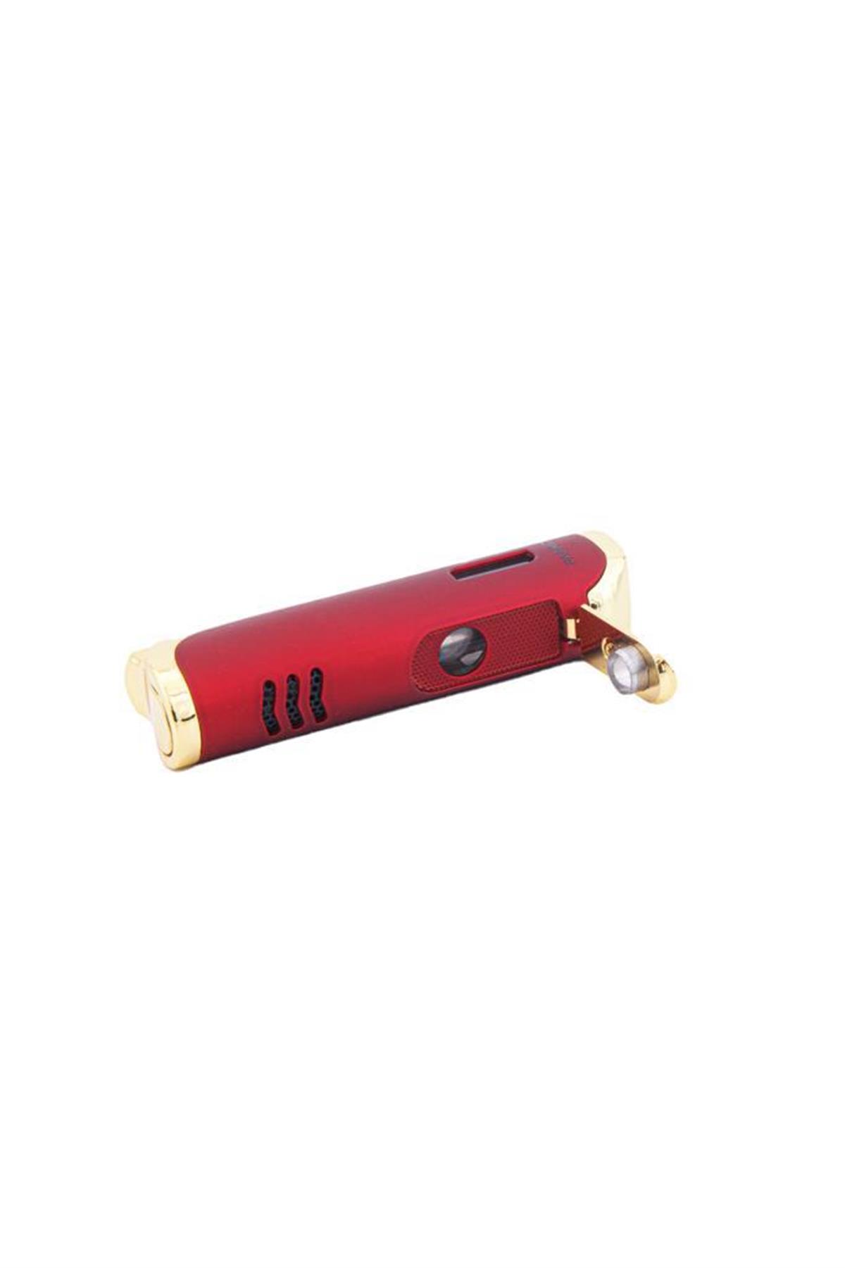 TR5879,Parmida Tek Torch Kırmızı Puro Çakmağı