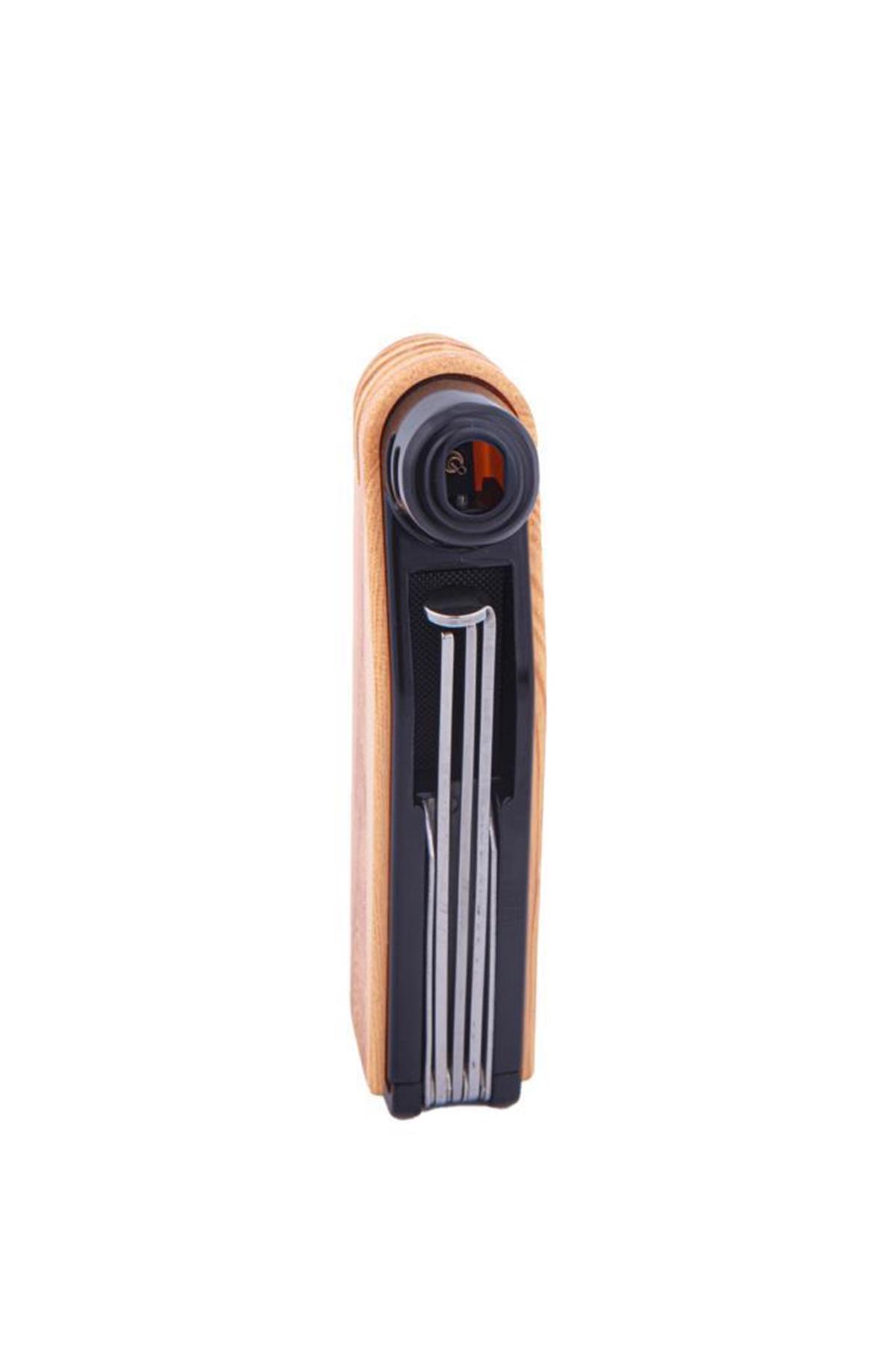TR5936,Parmida Ahşap Desenli Soft Flame Pipo Çakmağı