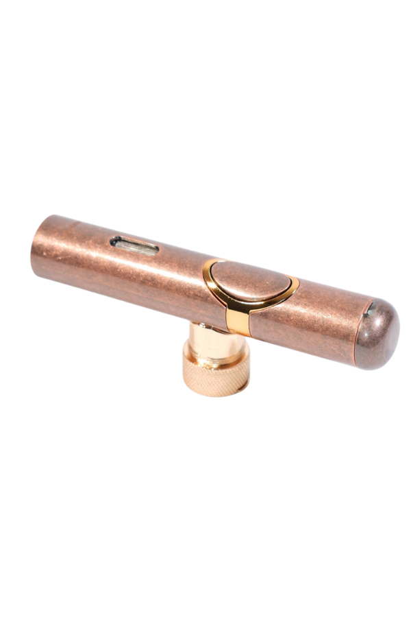 TR9518,Parmida Tek Torch Pürmüz Delicili Bronz Metal Puro Çakmağı