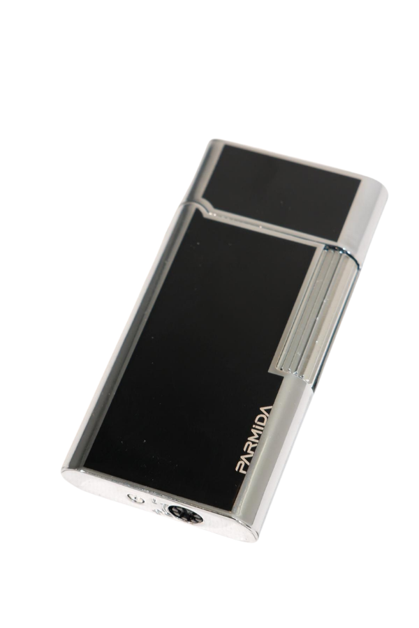 TR9542,Parmida Soft Flame Siyah Gümüş Metal Puro Çakmağı