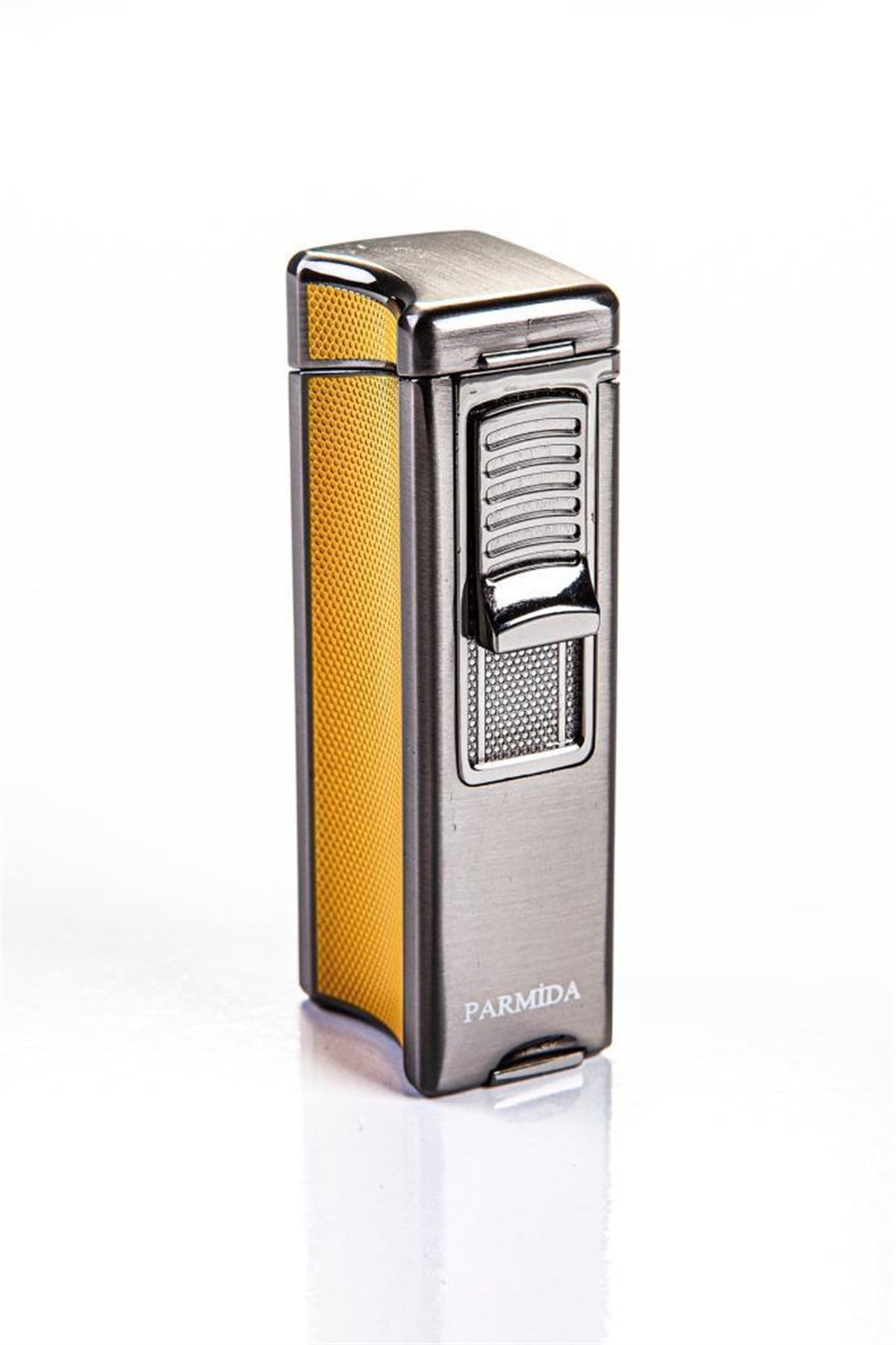 TR2399,Parmida Tek Torch Sarı-Gunmetal Puro Çakmağı