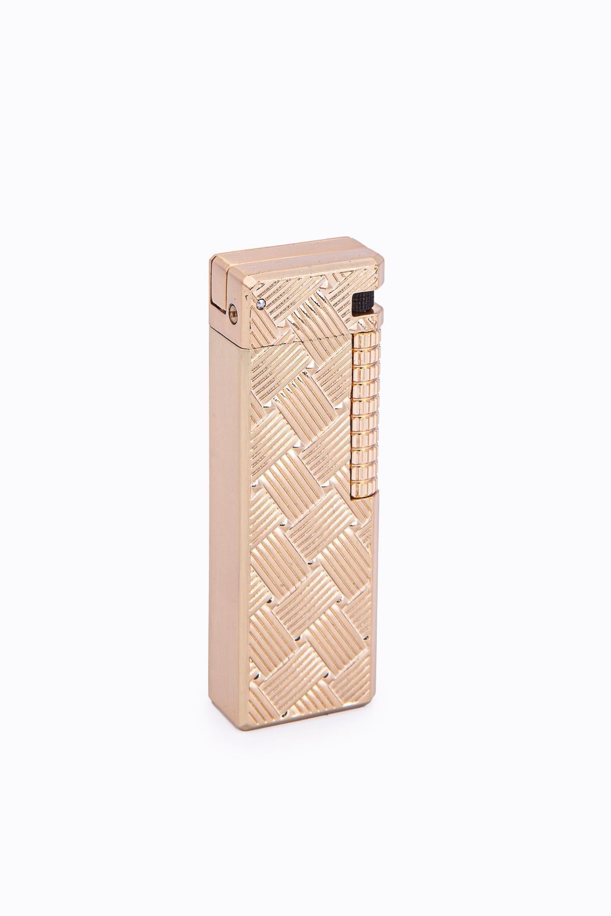 TR7215,Parmida Gold Düz İşlemeli Soft Flame Metal Çakmak
