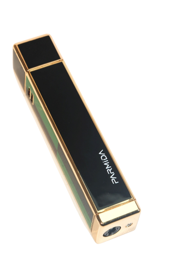 TR9223,Parmida Tek Torch Pürmüz Siyah-Yeşil Dama Desenli Metal Puro Çakmağı