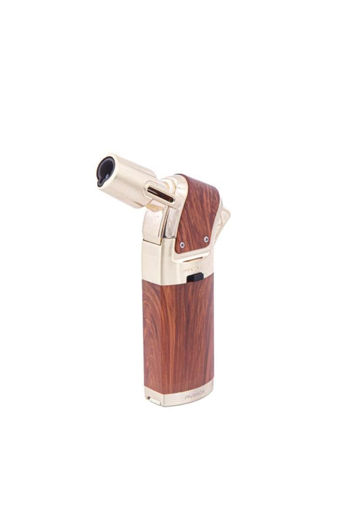 TR5993,Parmida Tek Torch Ahşap Desenli Masa Tipi Puro Çakmağı