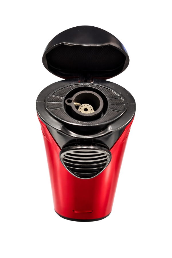 TR9312,Parmida Tek Torch Pürmüz Kırmızı Metal Puro Çakmağı