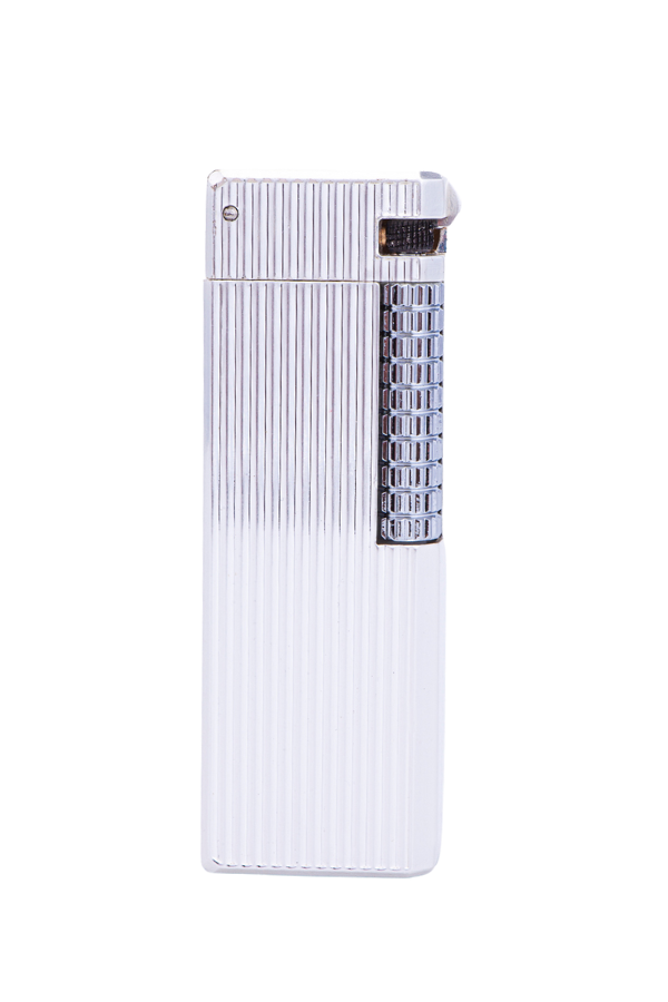 TR7219,Parmida Gümüş Düz İşlemeli Soft Flame Metal Çakmak