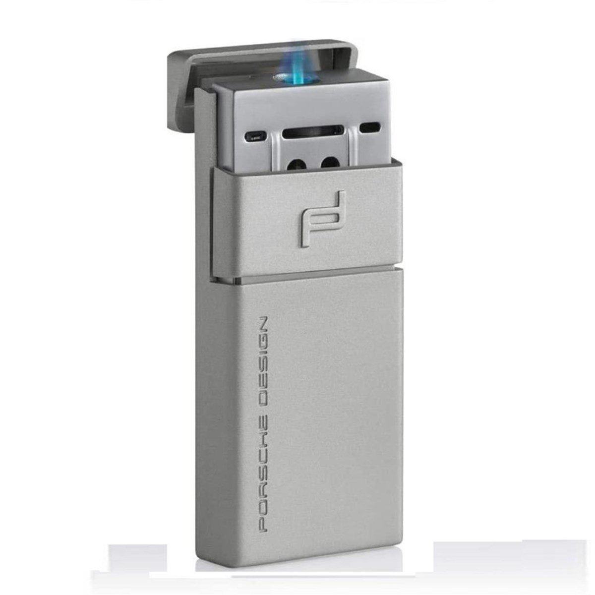 TR2178,Porsche Design Tek Torch Gümüş Puro Çakmağı