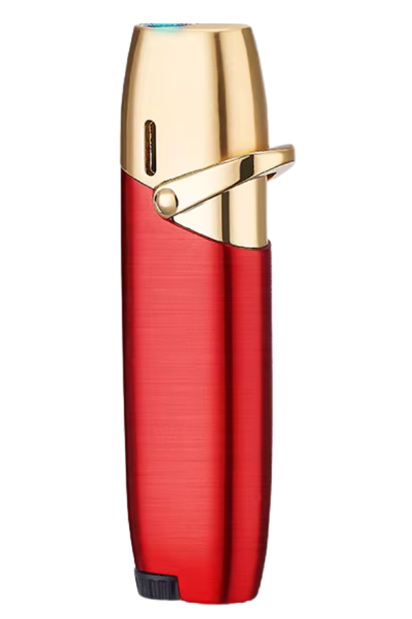 TR8634,PremiumQuality Tek Torch Pürmüz Kırmızı Metal Puro Çakmağı
