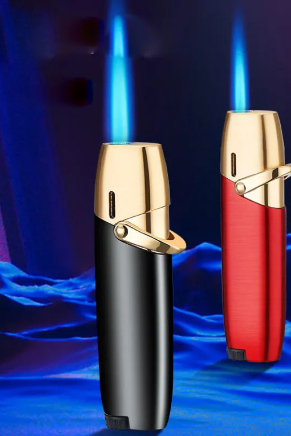TR8634,PremiumQuality Tek Torch Pürmüz Kırmızı Metal Puro Çakmağı