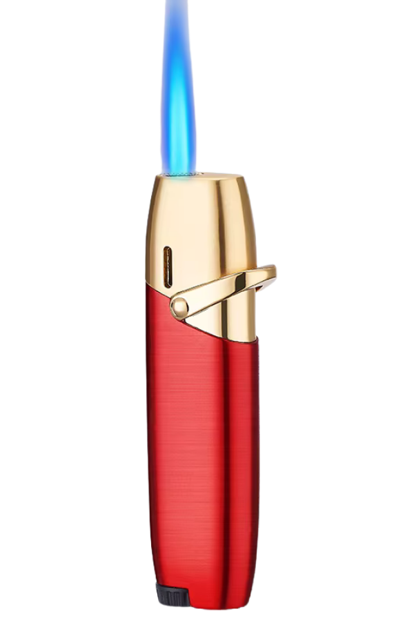 TR8634,PremiumQuality Tek Torch Pürmüz Kırmızı Metal Puro Çakmağı