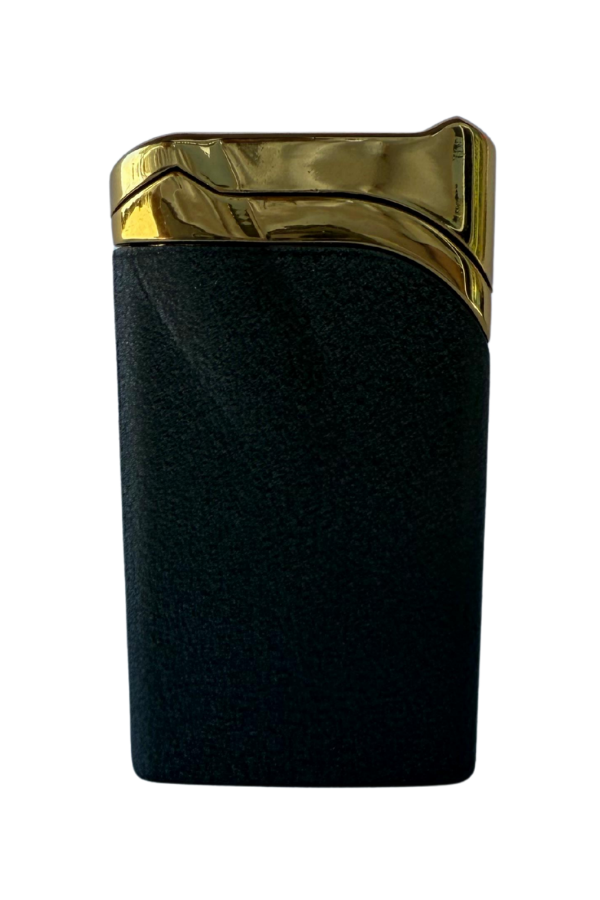 TR8635,PremiumQuality Tek Torch Pürmüz Mat Siyah Gold Metal Puro Çakmağı