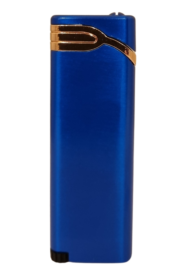 TR8094,PremiumQuality Mavi - Bronz Tek Torch Pürmüz Metal Puro Çakmağı