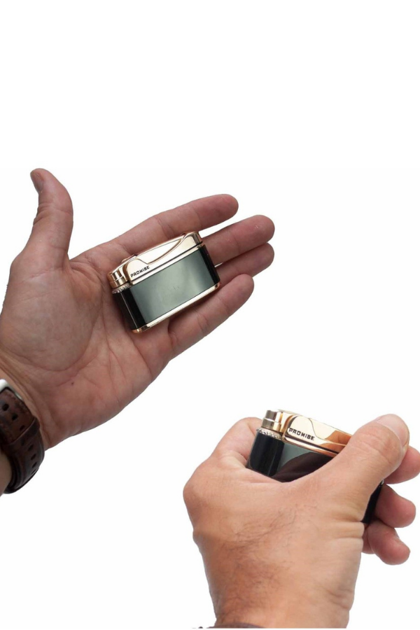 TR8648,Promise Soft Flame Siyah Gold Metal Çakmak