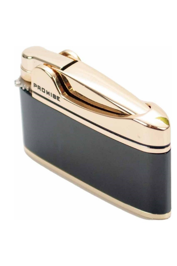 TR8648,Promise Soft Flame Siyah Gold Metal Çakmak