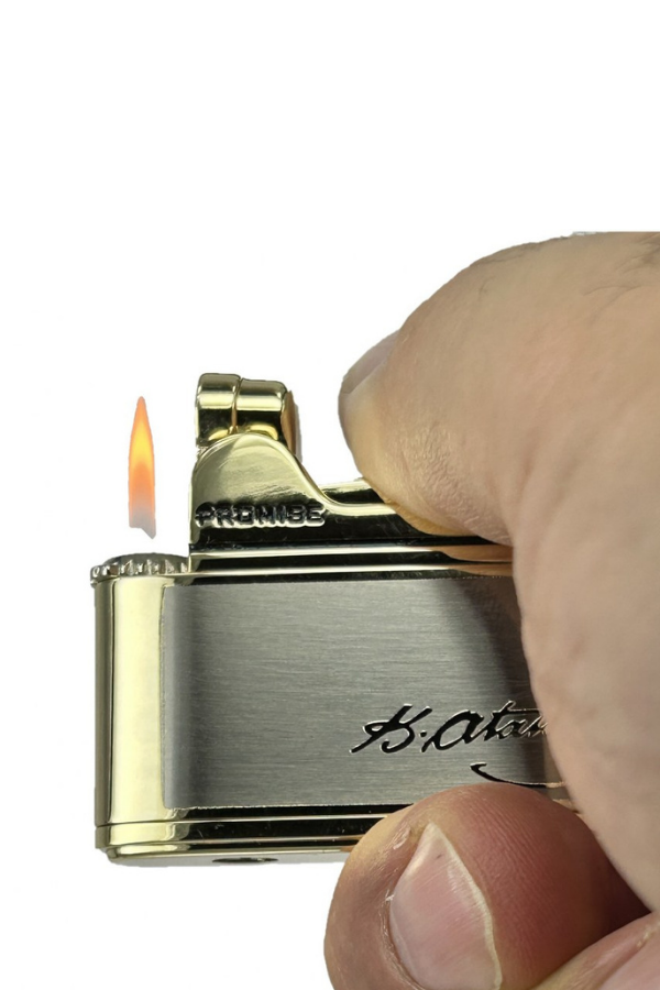 TR8649,Promise Soft Flame Gold Atatürk İmzalı Metal Çakmak