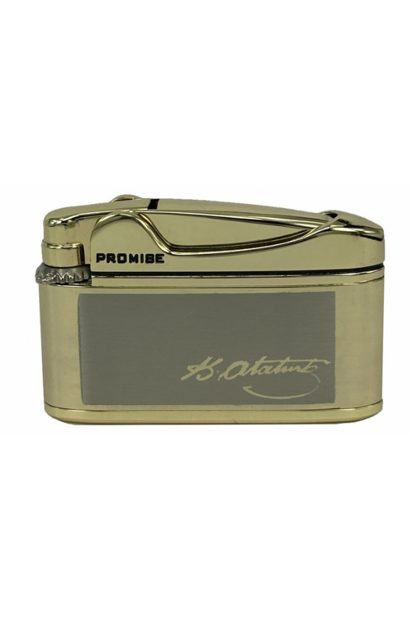 TR8649,Promise Soft Flame Gold Atatürk İmzalı Metal Çakmak