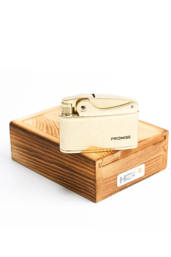 TR8645,Promise Soft Flame Fırçalı Gold Metal Çakmak