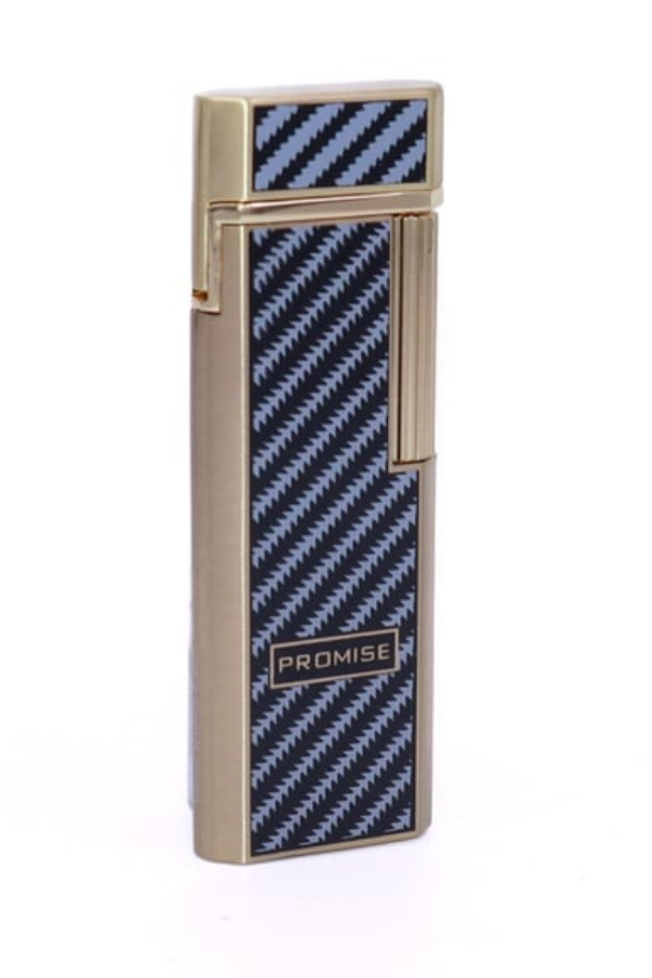 TR8616,Promise Twiggy Gold Siyah İşlemeli Metal Soft Flame Çakmak