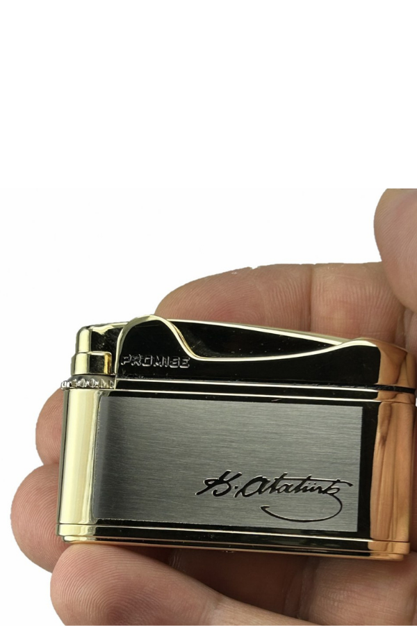 TR8649,Promise Soft Flame Gold Atatürk İmzalı Metal Çakmak