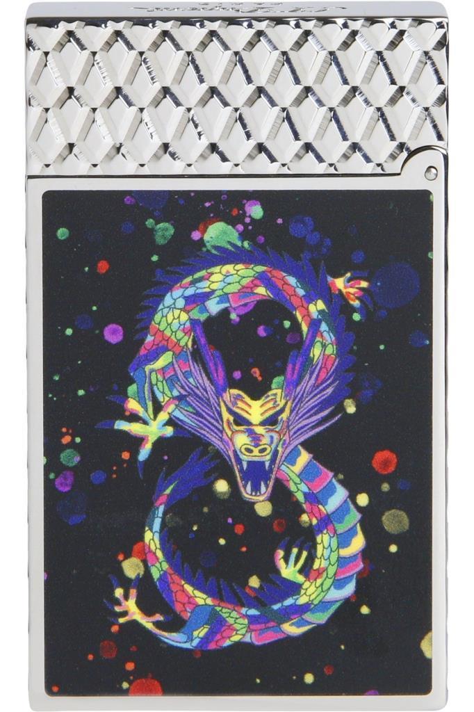 TR6649,S.T. Dupont Ligne 2 Dragon Siyah/Paladyum Puro Çakmağı 16527