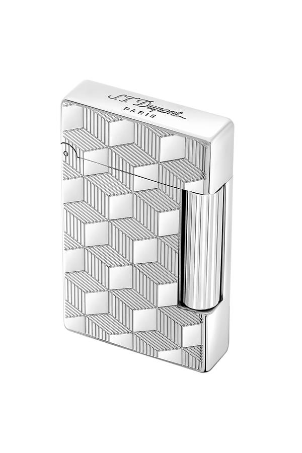 TR7474,S.T. Dupont Initial Guilloche Gümüş Düz İşlemeli Puro Çakmağı 20840