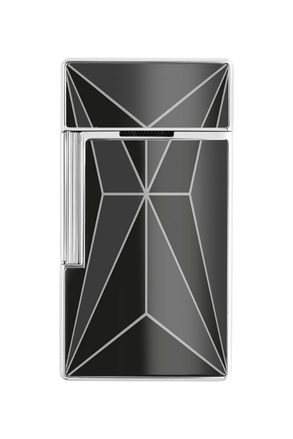 TR9141,S.T. Dupont Biggy Fire x Siyah-Krom Puro Çakmağı 25077