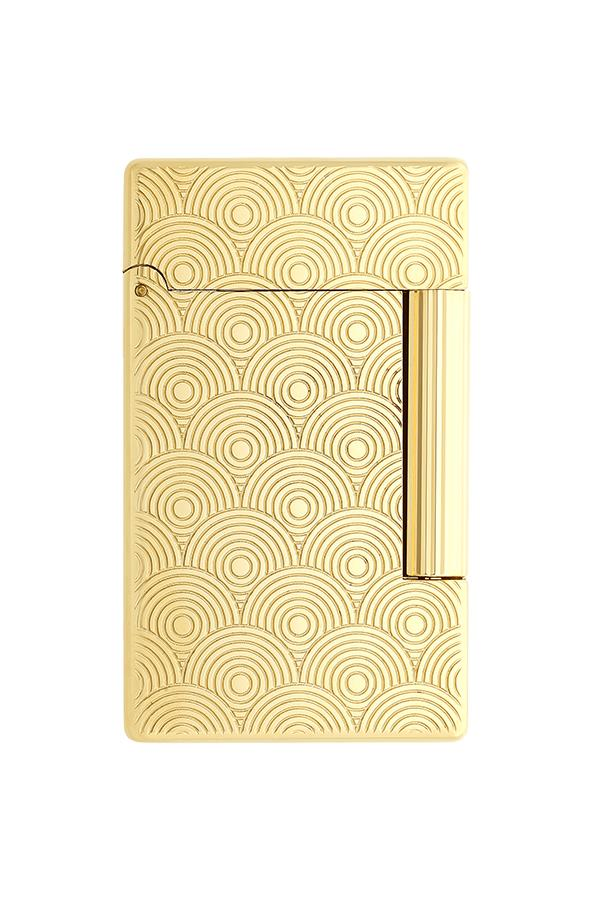 TR7477,S.T. Dupont Initial Guilloche Gold Daire İşlemeli Puro Çakmağı 20845