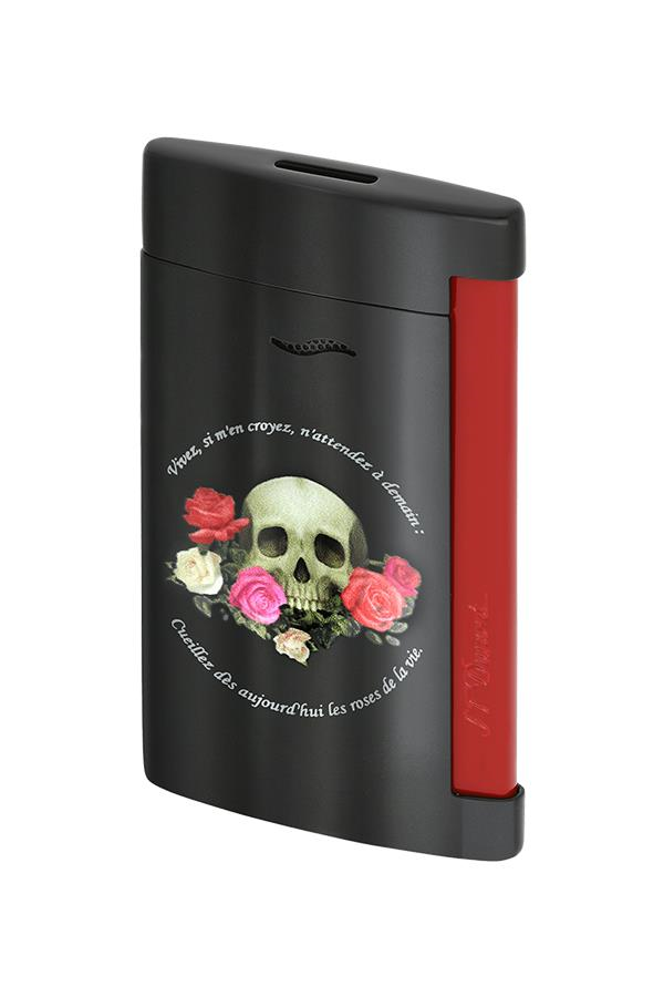 TR7390,S.T. Dupont Slim 7 Memento Mori Siyah-Kırmızı Puro Çakmağı 27794