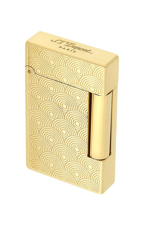 TR7477,S.T. Dupont Initial Guilloche Gold Daire İşlemeli Puro Çakmağı 20845