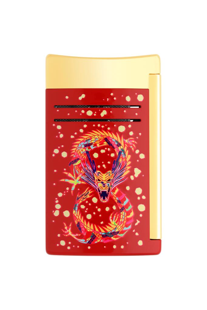 TR6655,S.T. Dupont Maxijet Burgundy/Gold Year of The Dragon Puro Çakmağı 20176