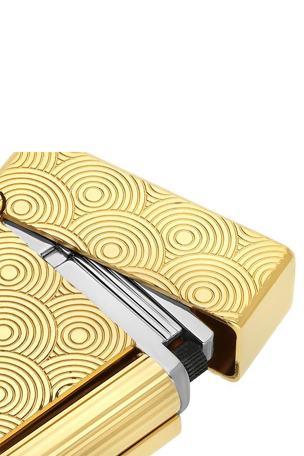 TR7477,S.T. Dupont Initial Guilloche Gold Daire İşlemeli Puro Çakmağı 20845