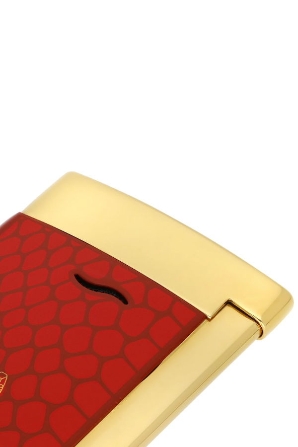 TR8445,S.T. Dupont Lacquered Slim 7 Kırmızı Puro Çakmağı 27075