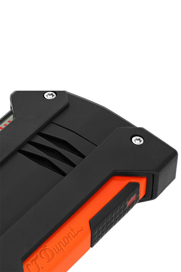 TR7492,S.T. Dupont Defi Extreme Neon Turuncu-Siyah Tek Torch Puro Çakmağı 21419